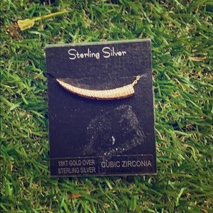 NWT 18k gold & sterling silver abstract necklace